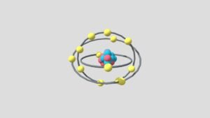 atomo de aluminio representado en 3d colorido