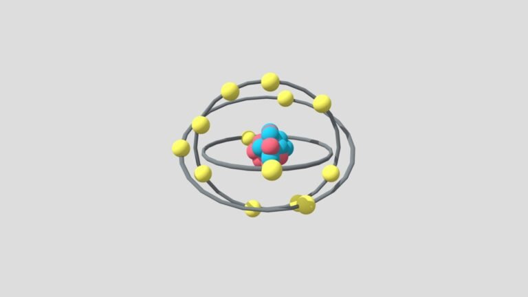 atomo de aluminio representado en 3d colorido