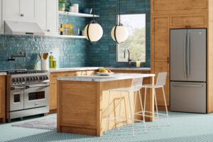 heladera moderna de poco fondo en cocina