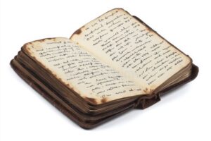 libro abierto con paginas antiguas manuscritas