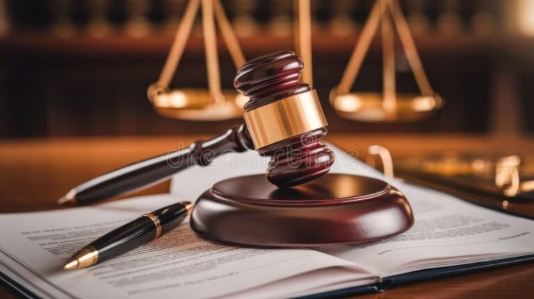 martillos de juez y documentos legales abiertos