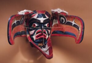 mascara ritual indigena ceremonial vibrante