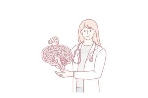 padre abrazando a nino con cerebro ilustrado