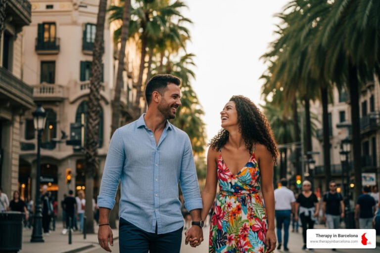 pareja romantica en escena urbana espanola