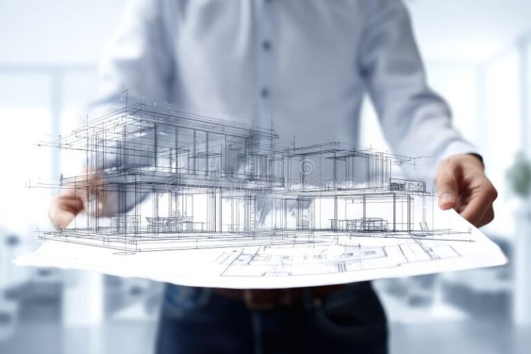 persona construyendo planos arquitectonicos tradicionales