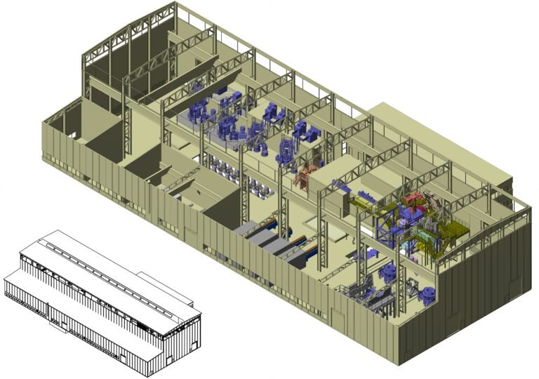 plano arquitectonico de taller mecanico detallado