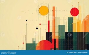 reloj y grafico financiero abstracto moderno