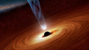 visualizacion artistica de un agujero negro espacial